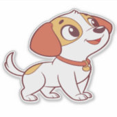 Cute Happy Puppy Cartoon Sticker (Voorkant)