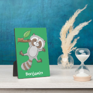 Cute happy raccoon baby illustratie fotoplaat