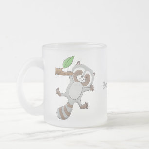 Cute happy raccoon baby illustratie matglas koffiemok