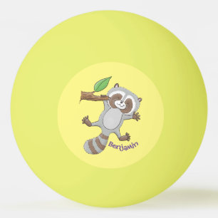 Cute happy raccoon baby illustratie pingpongballen