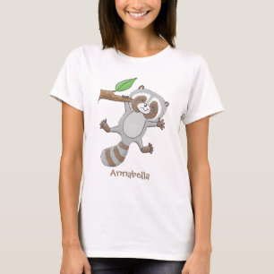 Cute happy raccoon baby illustratie t-shirt