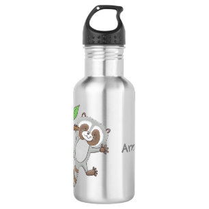 Cute happy raccoon baby illustratie waterfles