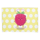 Cute happy raspberry cartoon illustratie kussensloop (Voorkant)