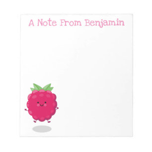 Cute happy raspberry cartoon illustratie notitieblok