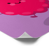 Cute happy raspberry cartoon illustratie poster (Hoek)