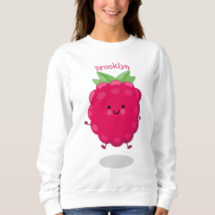 Cute happy raspberry cartoon illustratie trui