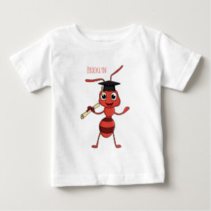 Cute happy red ant cartoon