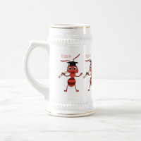 Cute happy red ant cartoon