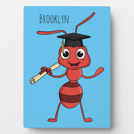 Cute happy red ant cartoon fotoplaat (voorkant)