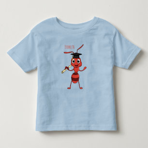 Cute happy red ant cartoon kinder shirts
