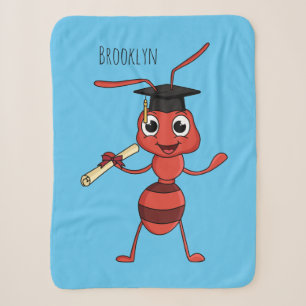 Cute happy red ant cartoon sherpa deken