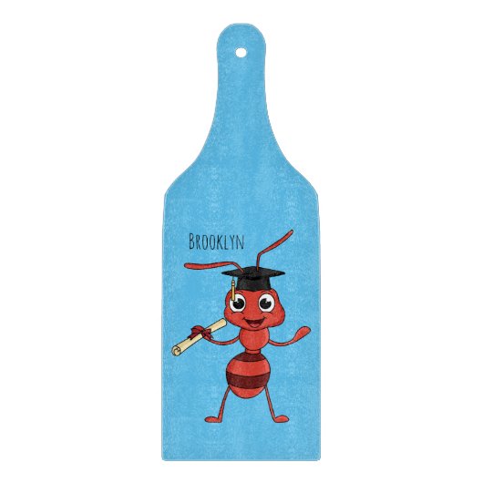 Cute happy red ant cartoon snijplank (Voorkant)