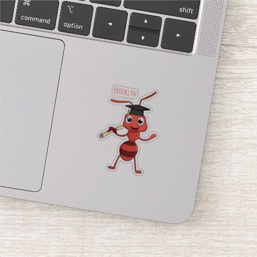 Cute happy red ant cartoon sticker (Detail)