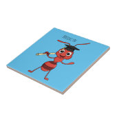 Cute happy red ant cartoon tegeltje (Zijkant)
