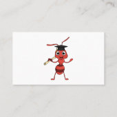 Cute happy red ant cartoon visitekaartje (Achterkant)