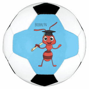 Cute happy red ant cartoon voetbal