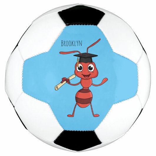 Cute happy red ant cartoon voetbal (Voorkant)