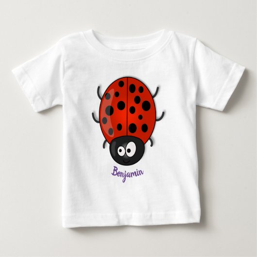 Cute happy red ladybug cartoon afbeelding (Voorkant)