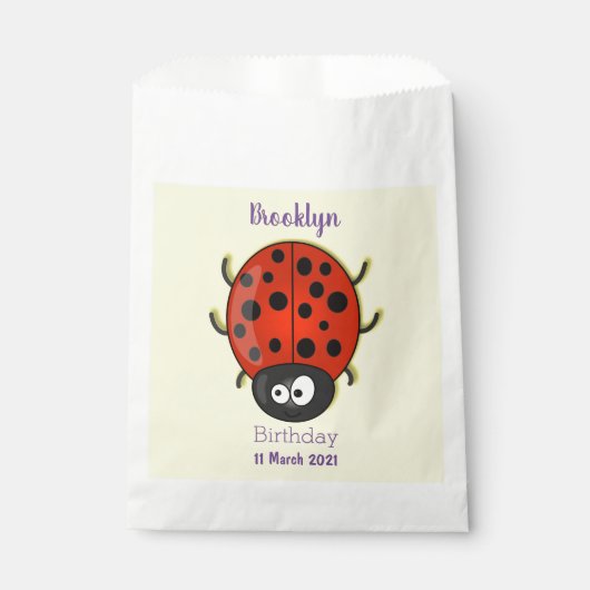 Cute happy red ladybug cartoon afbeelding bedankzakje (Voorkant)
