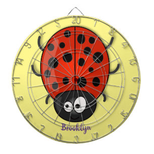 Cute happy red ladybug cartoon afbeelding dartbord