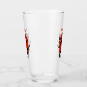 Cute happy red ladybug cartoon afbeelding glas (Links)