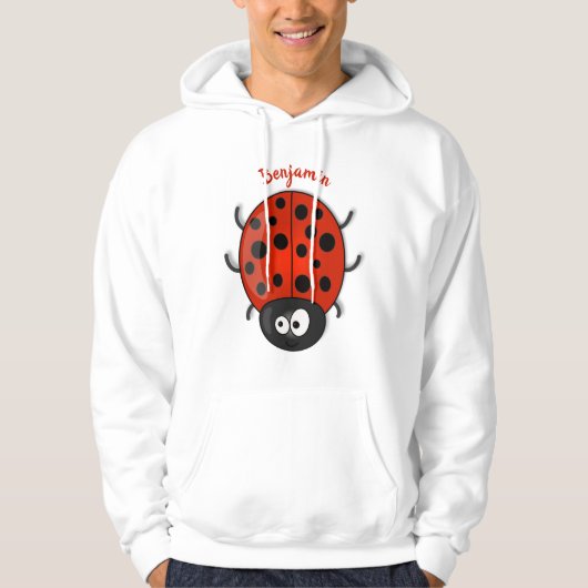 Cute happy red ladybug cartoon afbeelding hoodie (Voorkant)