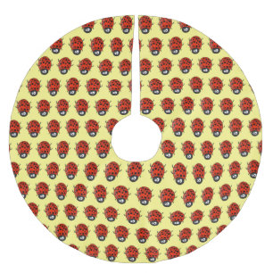 Cute happy red ladybug cartoon afbeelding kerstboom rok