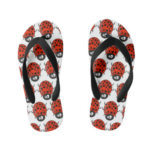 Cute happy red ladybug cartoon afbeelding kinder teenslippers