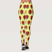 Cute happy red ladybug cartoon afbeelding leggings (Achterkant)