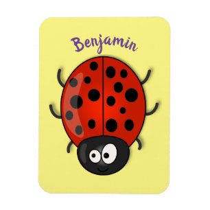Cute happy red ladybug cartoon afbeelding magneet