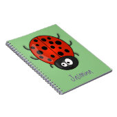 Cute happy red ladybug cartoon afbeelding notitieboek (Rechterzijde)