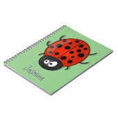 Cute happy red ladybug cartoon afbeelding notitieboek (Linkerzijde)