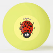 Cute happy red ladybug cartoon afbeelding pingpongballen (Achterkant)