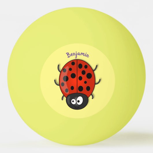 Cute happy red ladybug cartoon afbeelding pingpongballen (Voorkant)