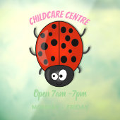 Cute happy red ladybug cartoon afbeelding raamsticker (Vel 3)
