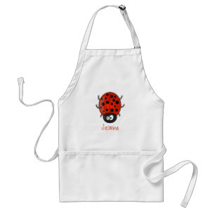 Cute happy red ladybug cartoon afbeelding standaard schort