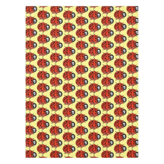 Cute happy red ladybug cartoon afbeelding tafelkleed (Voorkant)