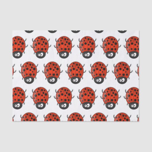 Cute happy red ladybug cartoon afbeelding tissuepapier (Voorkant)