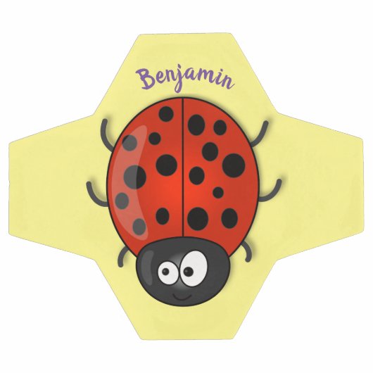 Cute happy red ladybug cartoon afbeelding voetbal (Enkel)