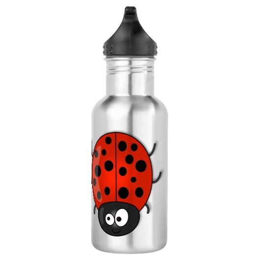 Cute happy red ladybug cartoon afbeelding waterfles  (Rechts)