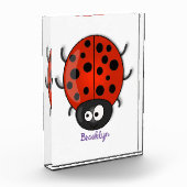 Cute happy red ladybug cartoon illustration fotoblokken (Links)