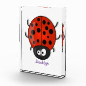 Cute happy red ladybug cartoon illustration fotoblokken (Rechts)
