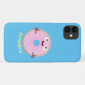 Cute happy roze glaasje donut cartoon Case-Mate iPhone case (Achterkant (horizontaal))