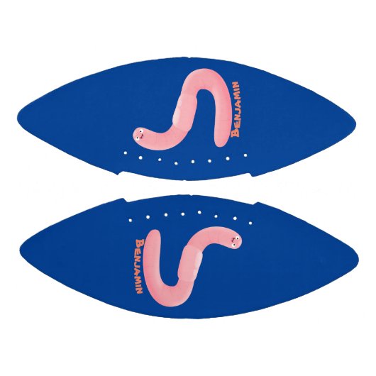 Cute happy roze regenworm cartoon american football (Panelen)