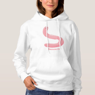 Cute happy roze regenworm cartoon hoodie
