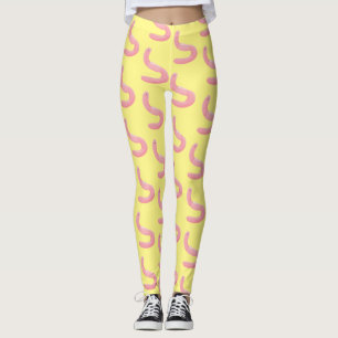 Cute happy roze regenworm cartoon leggings