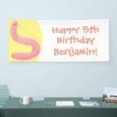 Cute happy roze regenworm cartoon spandoek (Beurs)