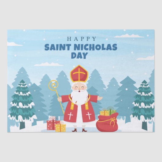 Cute Happy Saint Nicholas Day Tissuepapier (Voorkant)