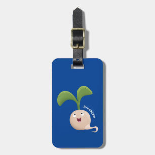 Cute happy seed cartoon illustratie bagagelabel