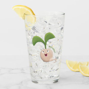 Cute happy seed cartoon illustratie glas